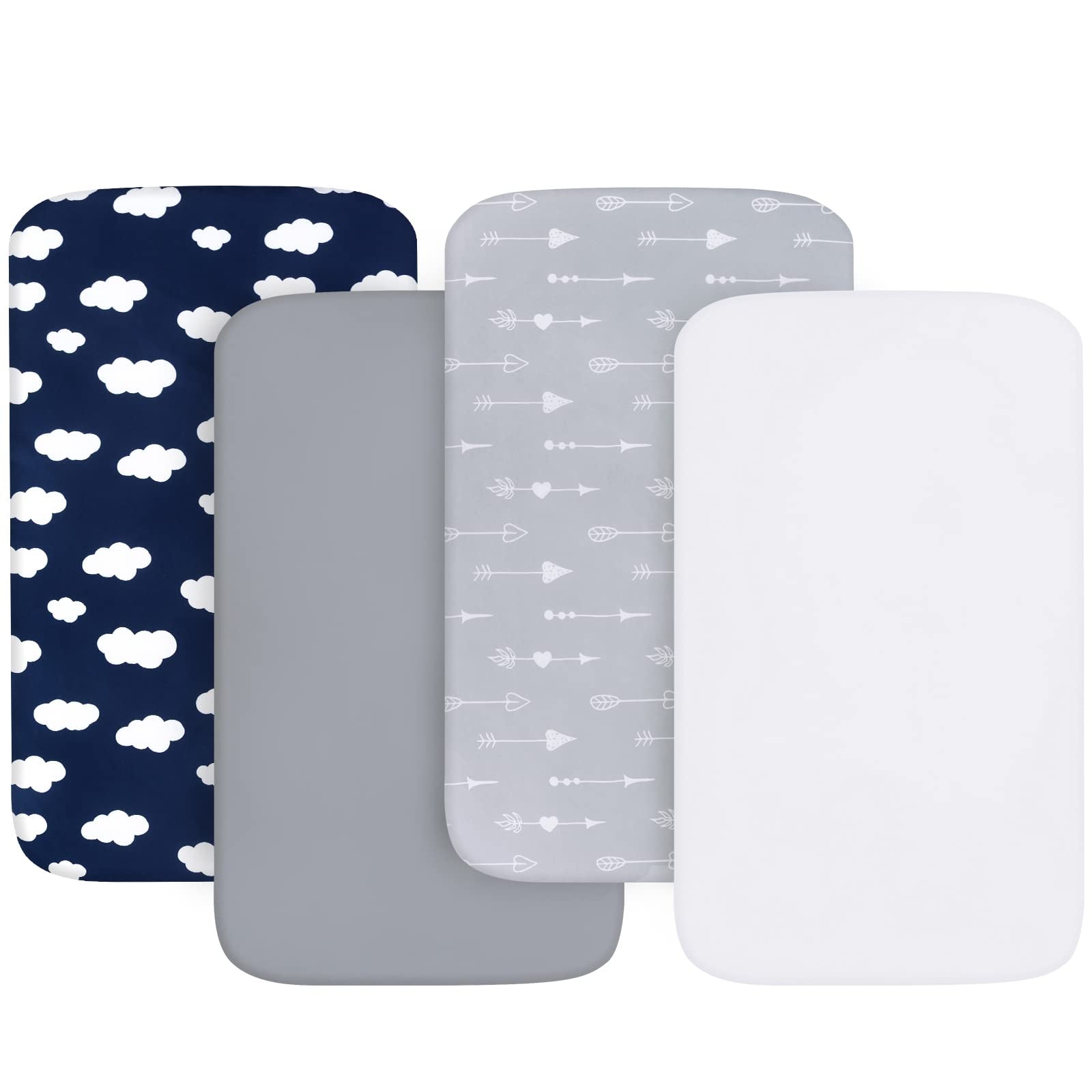 Paquete de 4 sábanas para moisés de bebé compatibles con 33" x 20"