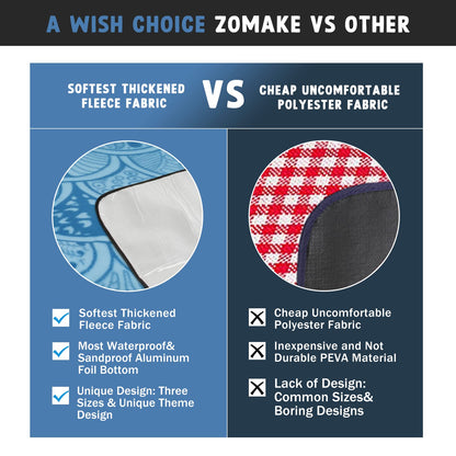 ZOMAKE - Manta de picnic resistente al agua y a la arena, extra grande
