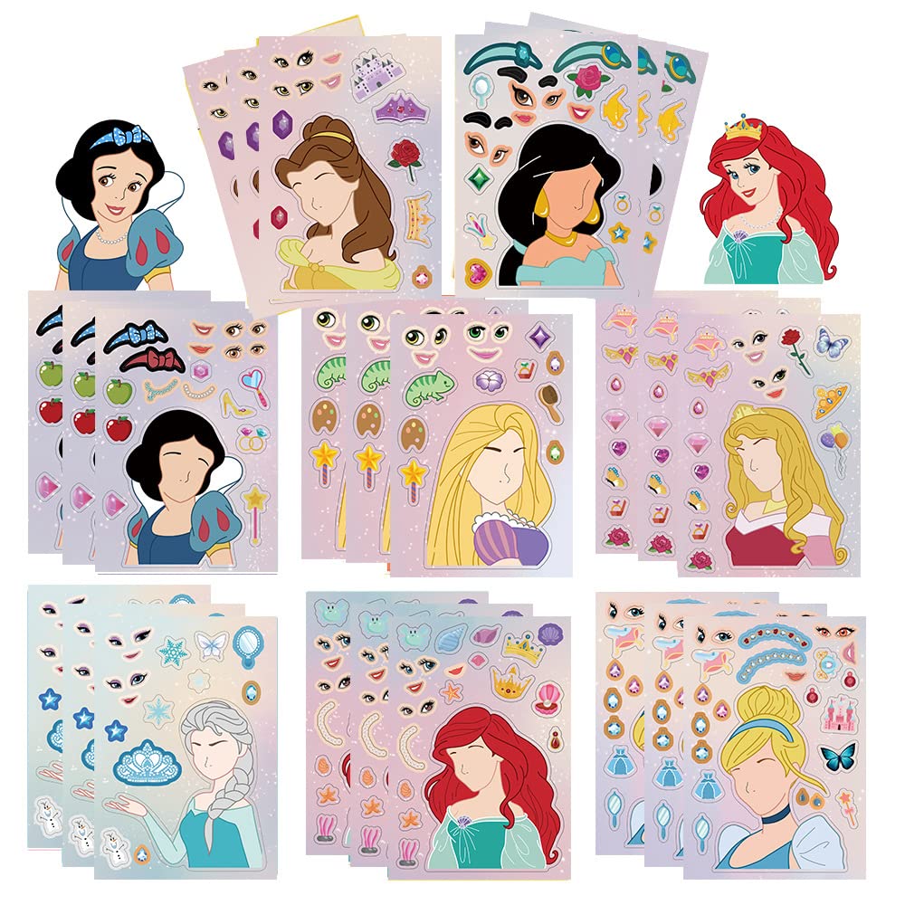 Pegatinas de princesas para niños, 24 hojas