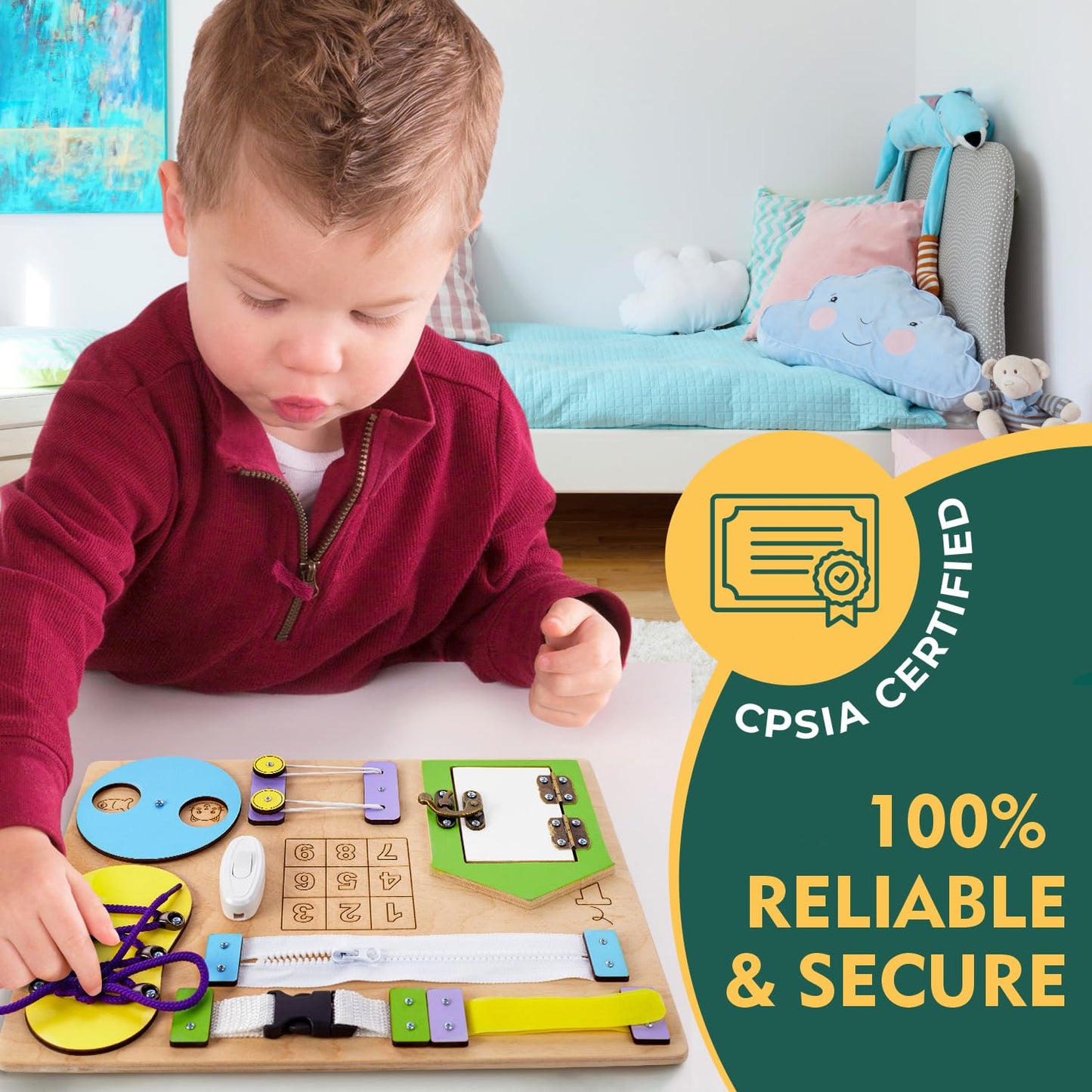 Timo toys tablero ocupado para niños pequeños de 1 a 3 años