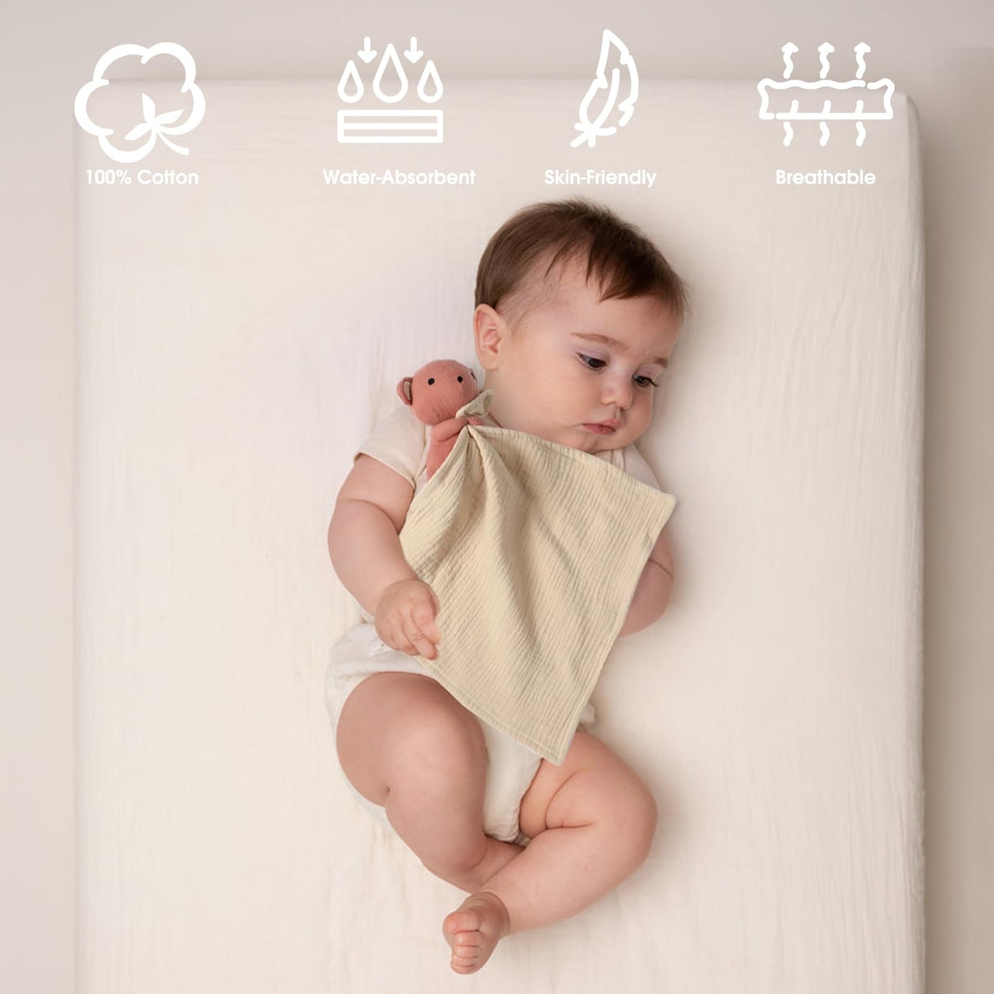 ACRABROS - Manta de seguridad para bebé, diseño de oso de peluche