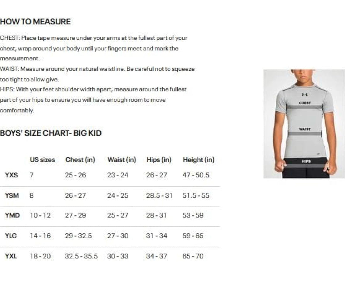 Under Armour Camiseta HeatGear de manga corta para niño, Talla YXS