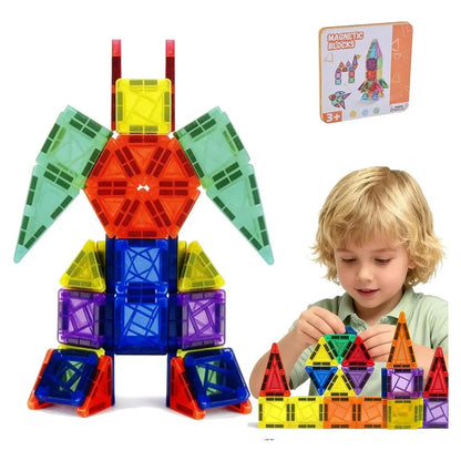 Set 60 Bloques Magnéticos Educativos Con Estuche