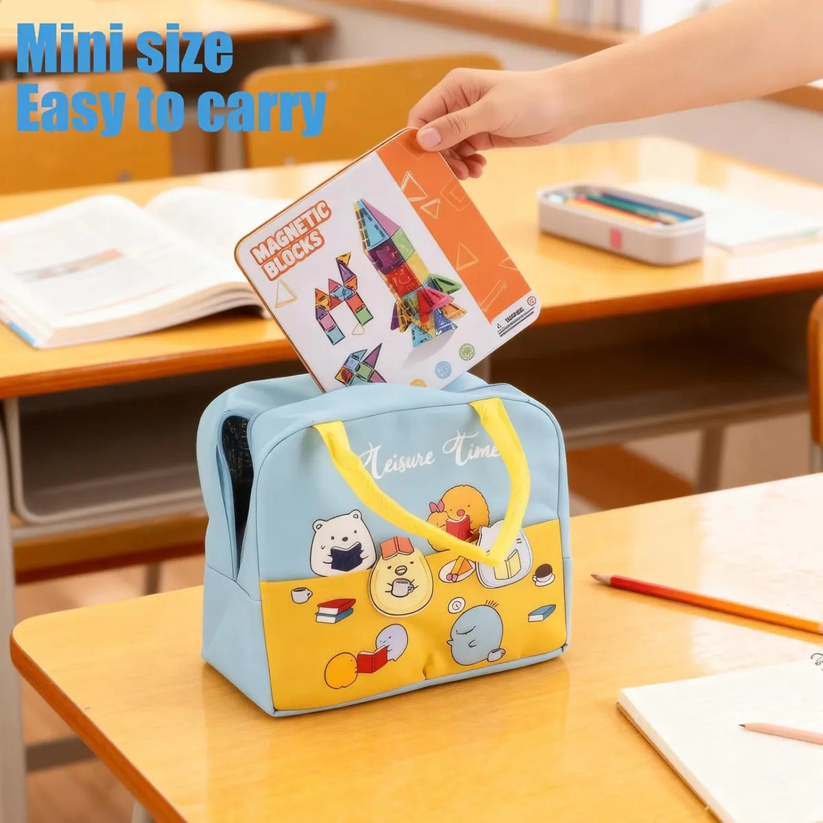 Set 60 Bloques Magnéticos Educativos Con Estuche