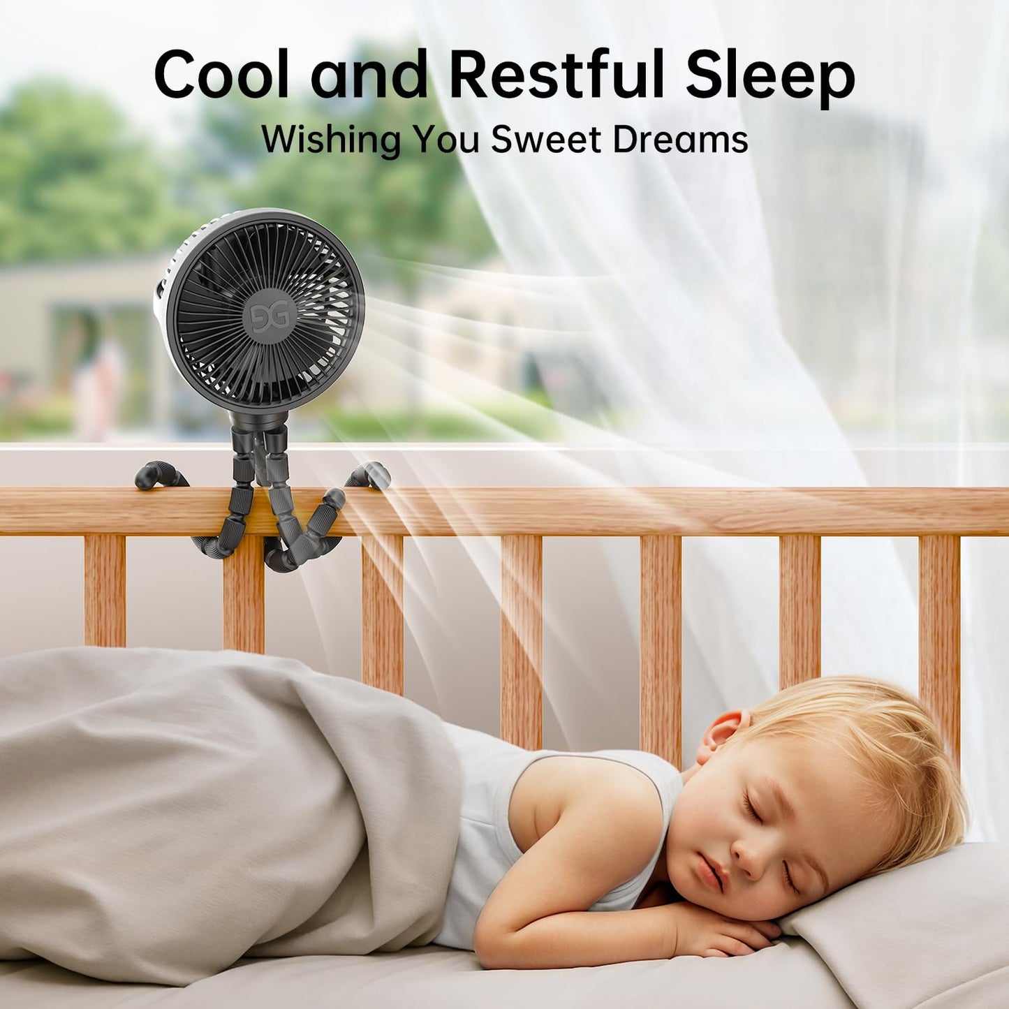Mini ventilador de cochecito con clip para bebé
