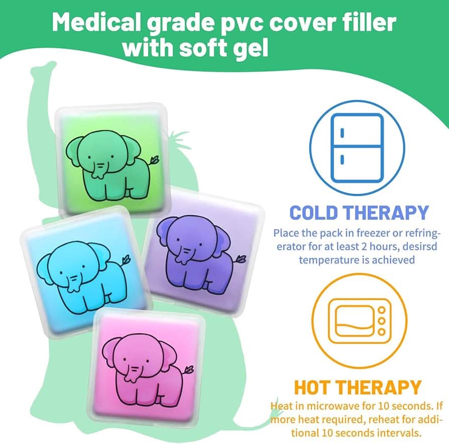 Boo Boo - Bolsa de hielo en gel con forma de elefante para lesiones, también ideal para loncheras