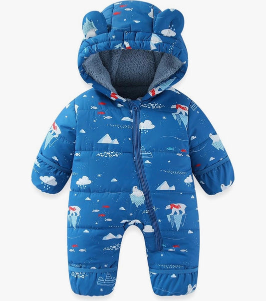 Traje de nieve para bebé, ropa de invierno con estampado para bebé, 6-9 meses