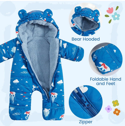 Traje de nieve para bebé, ropa de invierno con estampado para bebé, 6-9 meses