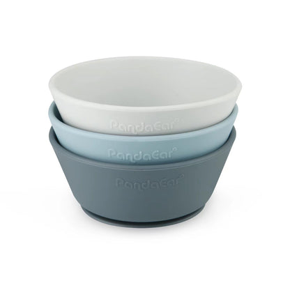 PandaEar - Paquete de 3 cuencos de silicona para bebé, cuencos de alimentación de primera etapa