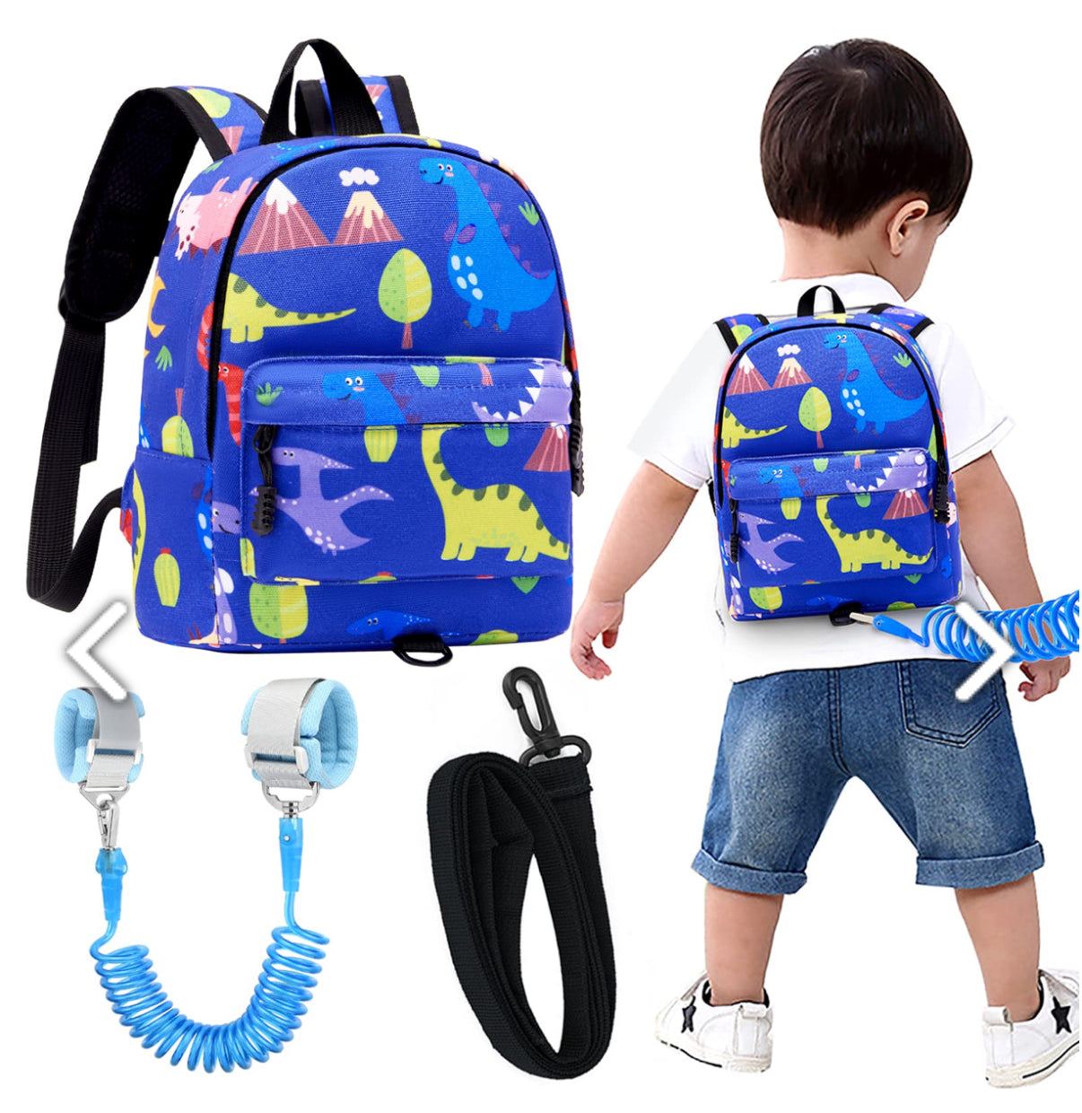 Correa de mochila para niños pequeños con eslabón de muñeca antipérdida