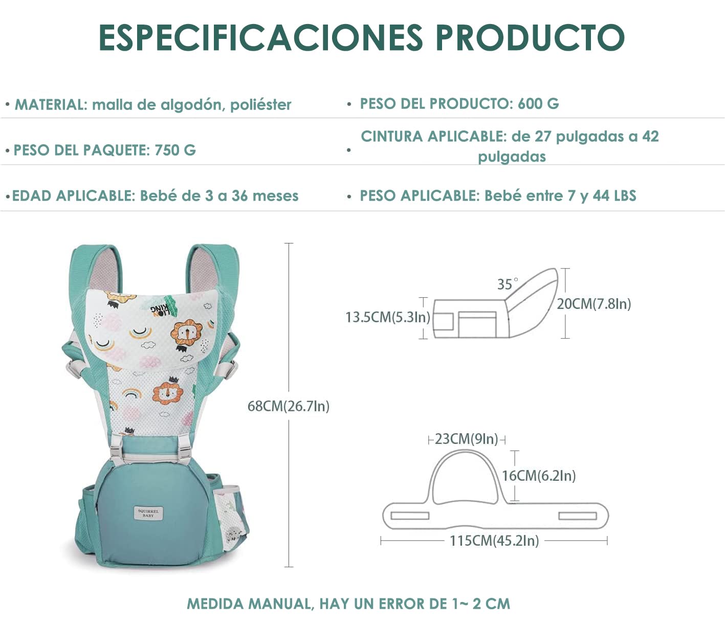 Canguro para Bebé Ergonomico