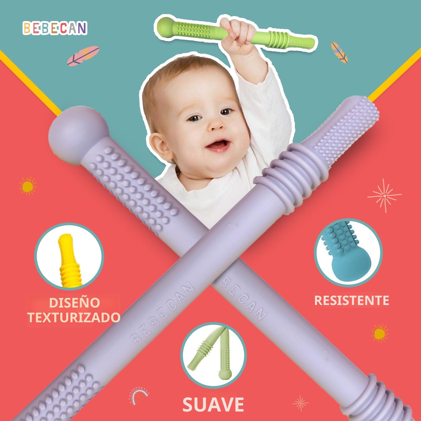 Bebecan Varillas de dentición para bebés de más de 36 meses