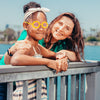 10 pares de lentes de sol redondos con forma de flor