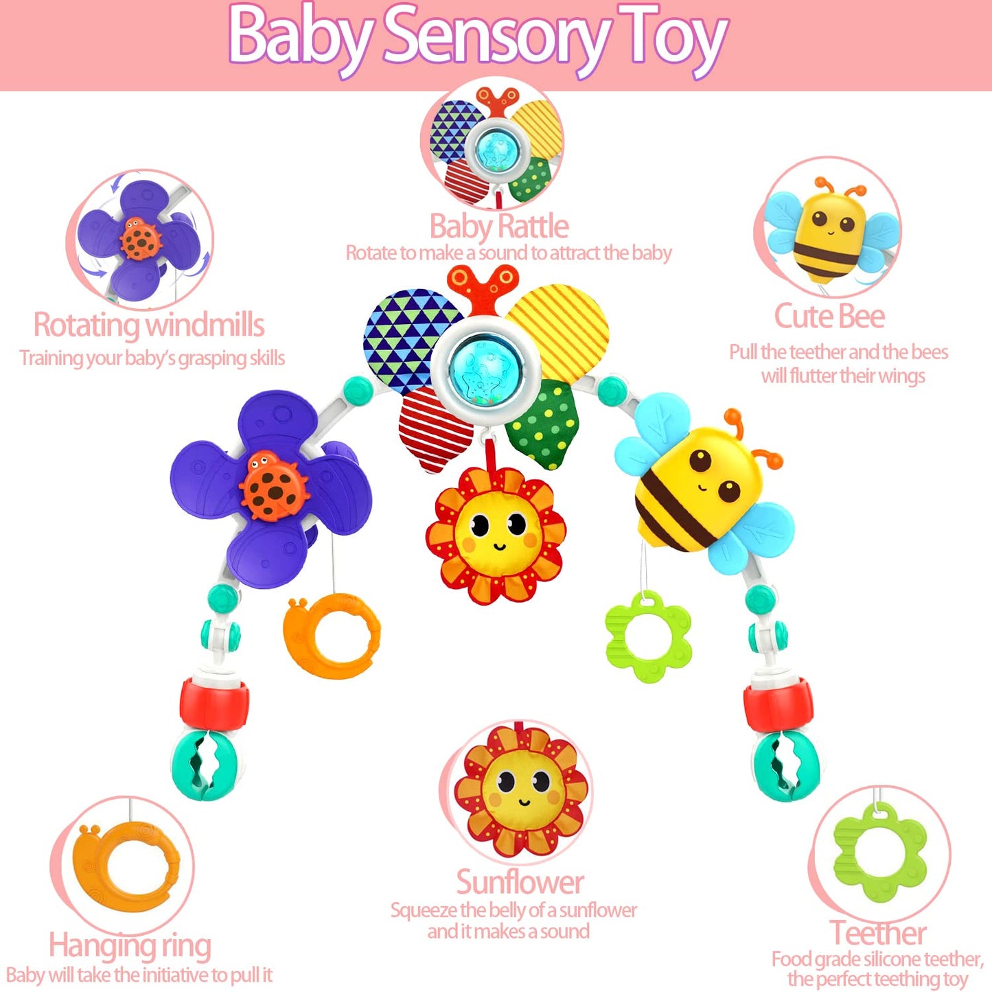 Juguete de arco de cochecito de bebé