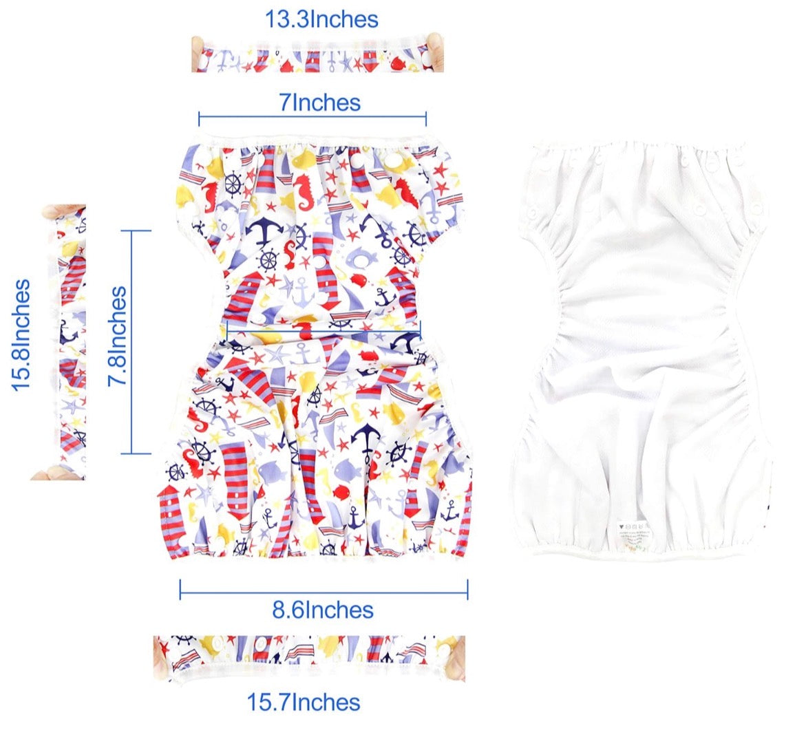 Pañales de baño Langsprit para bebés y niños pequeños, reutilizables y lavables, paquete de 3