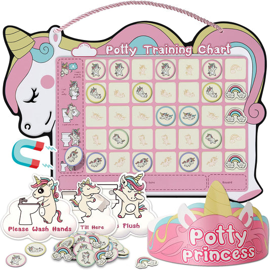 Tabla de entrenamiento para ir al baño pequeñas con 35 imanes reutilizables