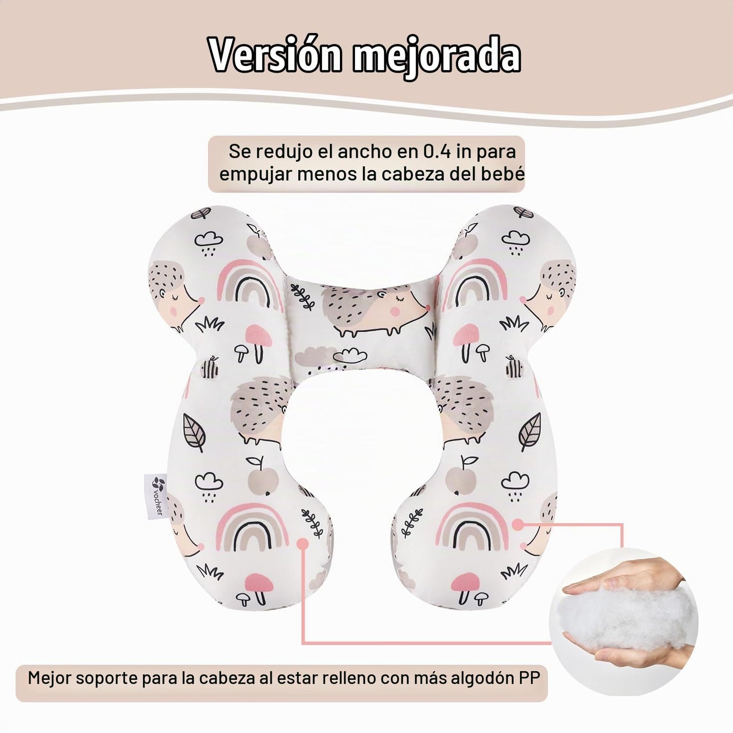 Vocheer - Almohada para el cuello del bebé para asiento de automóvil