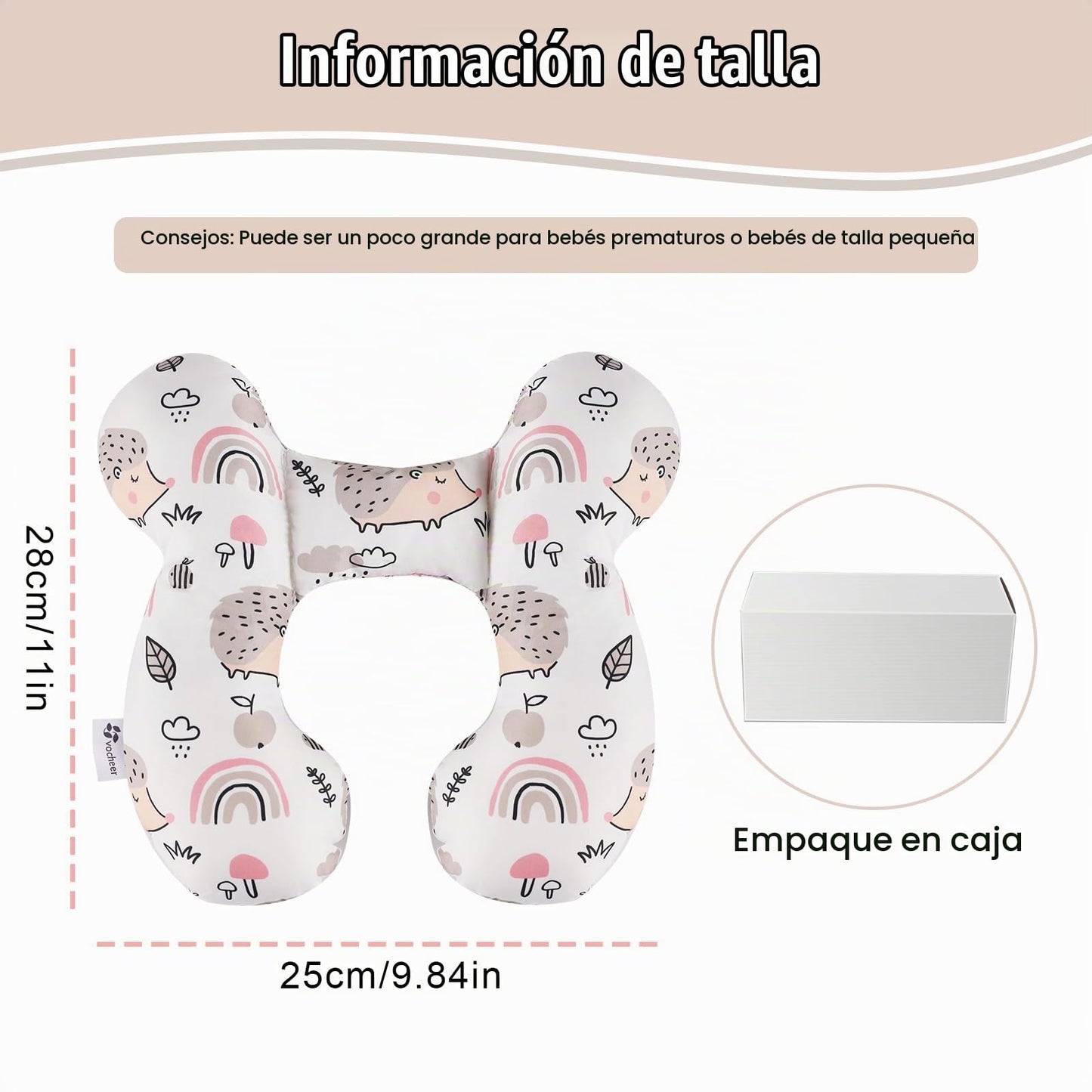 Vocheer - Almohada para el cuello del bebé para asiento de automóvil