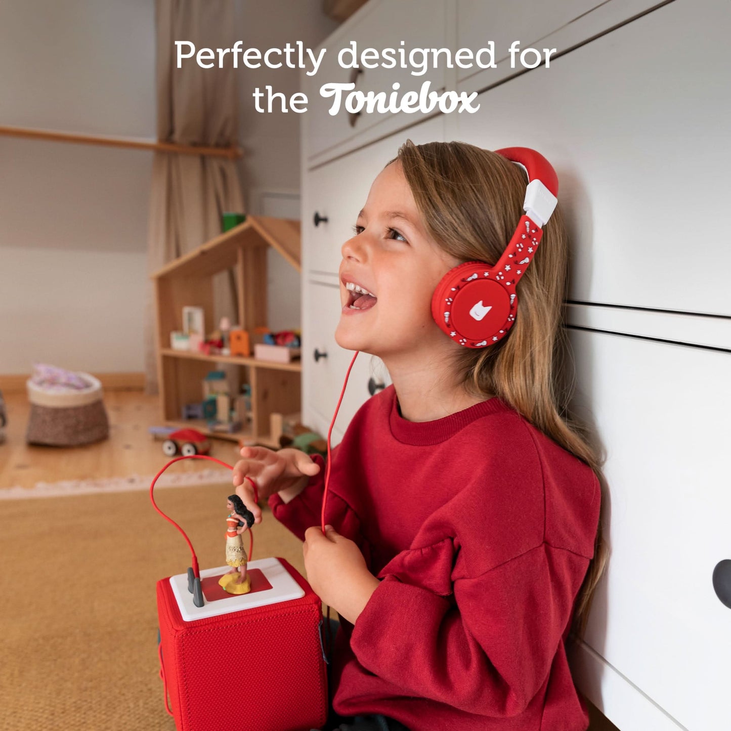 Tonies Auriculares plegables con cable para niños, cómodamente diseñados para adaptarse a la oreja