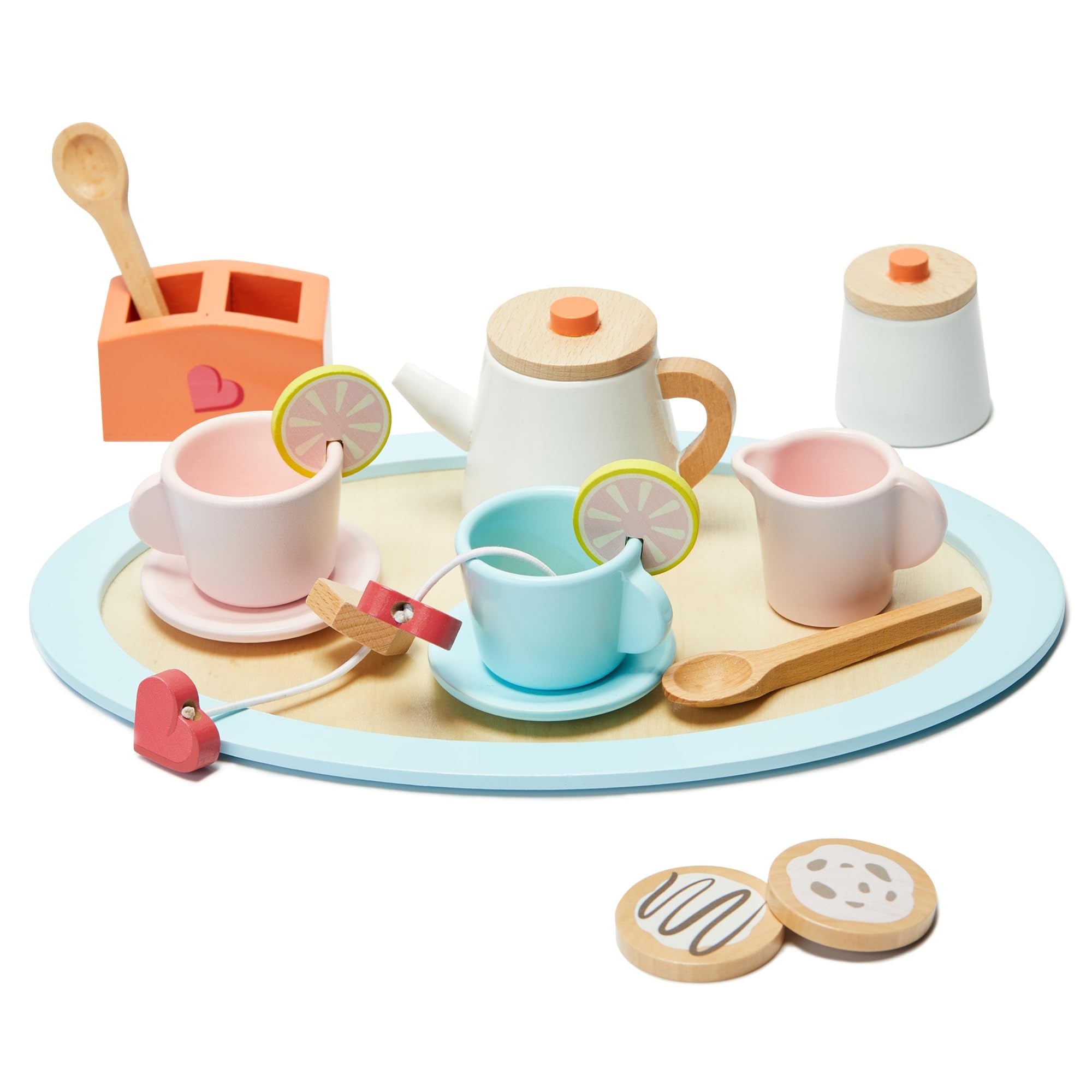 Juego de té de madera para niñas - Accesorios de cocina de juego