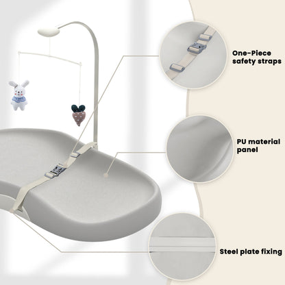 Almohadilla Cambiadora Lavable para Bebé con Correa de Seguridad
