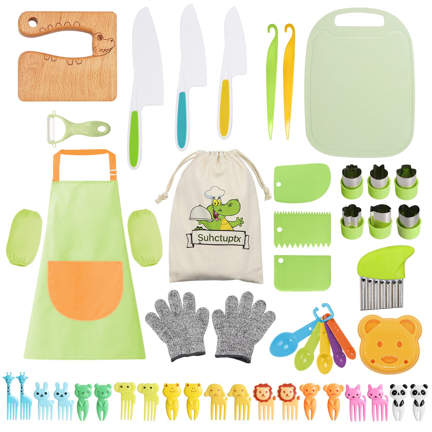 Juego de cuchillos para niños Suhctuptx para cocinar de verdad