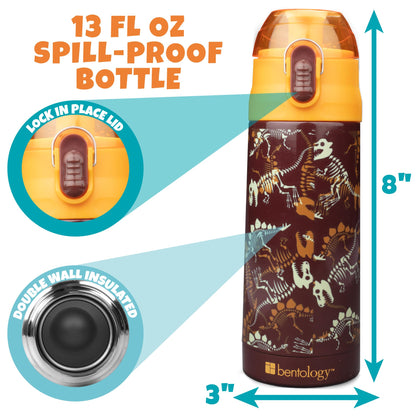 Bentology Juego de bolsas de almuerzo para niños con botella