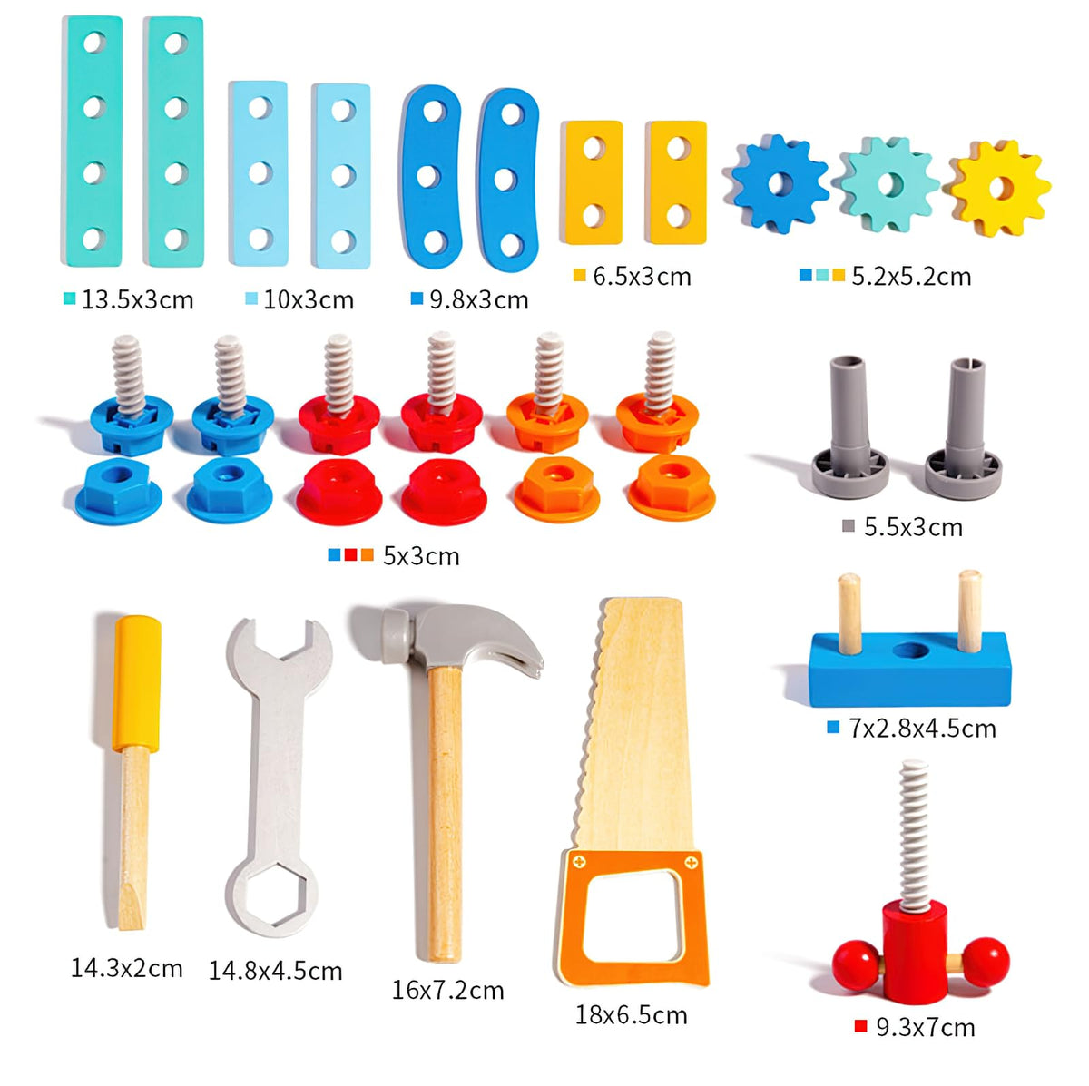 Juego de herramientas de madera Montessori