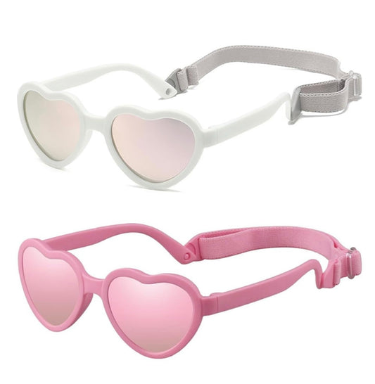 FBHLZ Gafas de sol polarizadas con forma de corazón para bebés, 0-24 meses