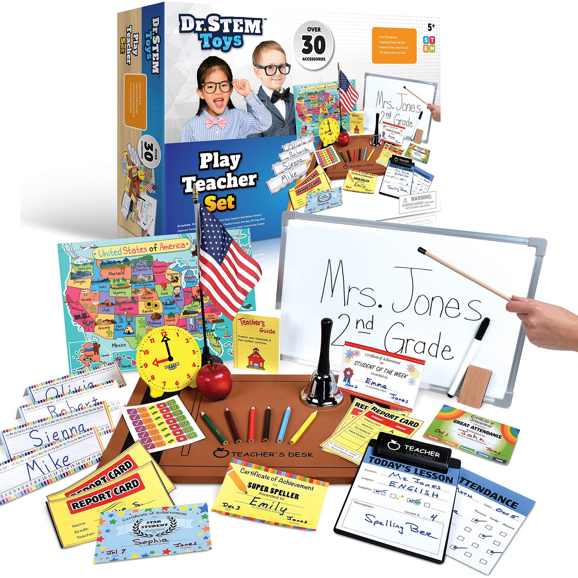 Juguetes Dr. STEM | Juego de rol para profesores incluye pizarra blanca reutilizable