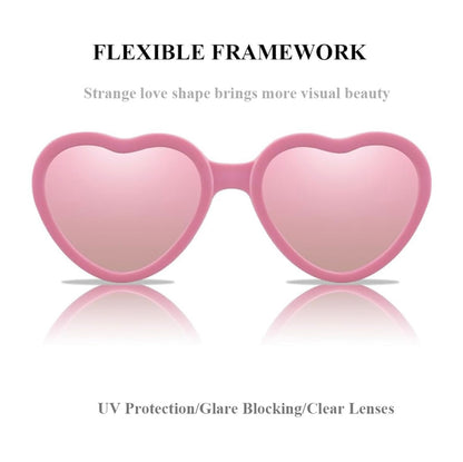 FBHLZ Gafas de sol polarizadas con forma de corazón para bebés, 0-24 meses