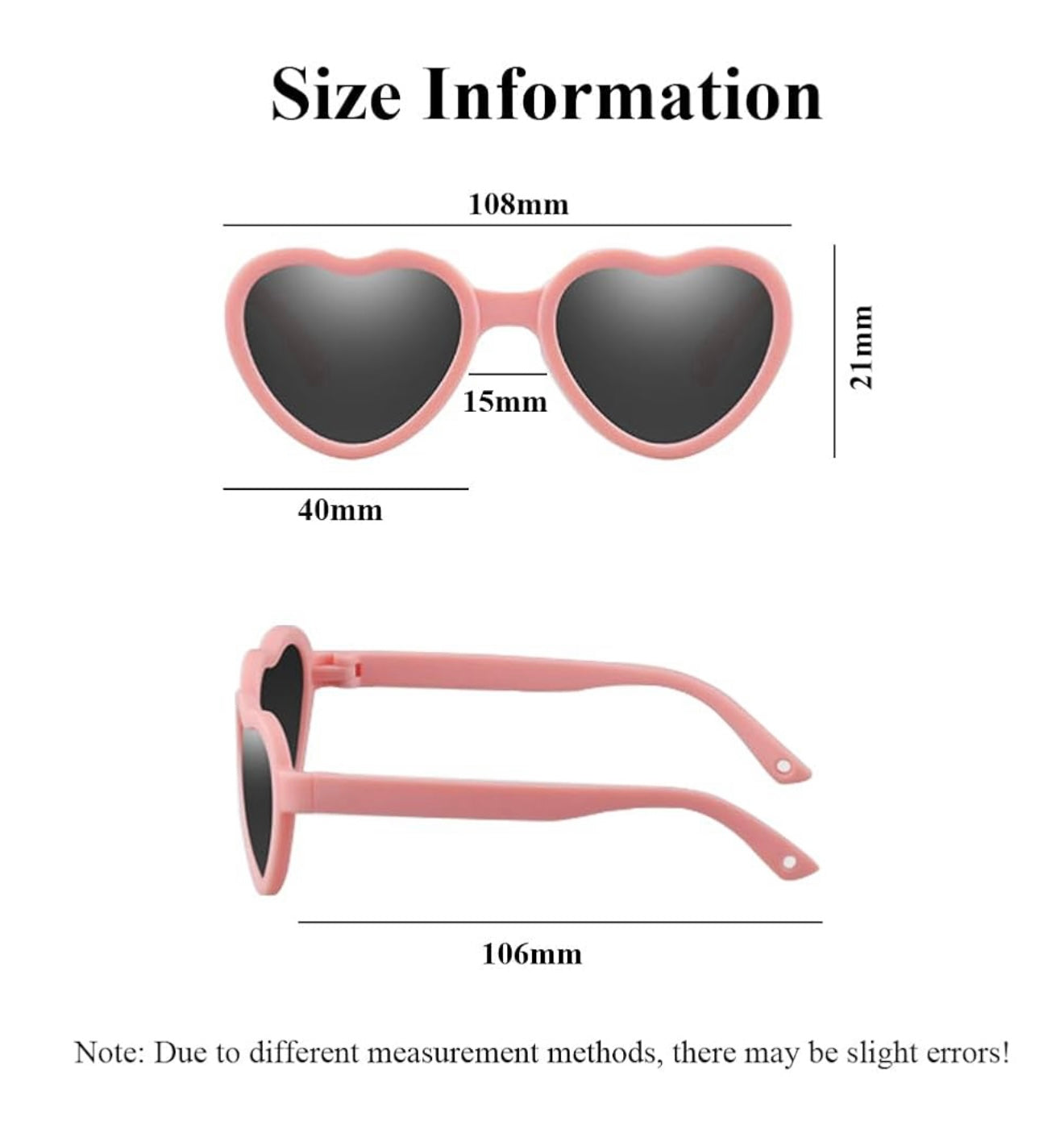 FBHLZ Gafas de sol polarizadas con forma de corazón para bebés, 0-24 meses