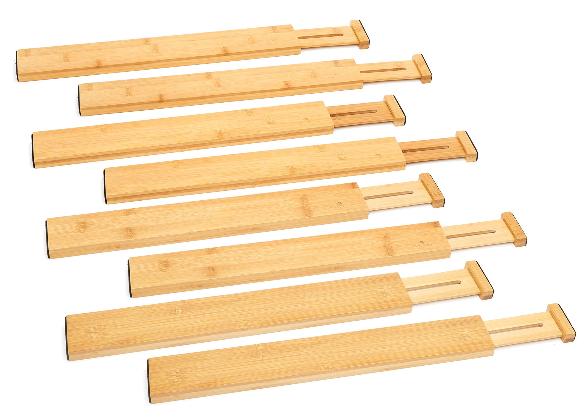 RoyalHouse Separadores de cajones ajustables de bambú