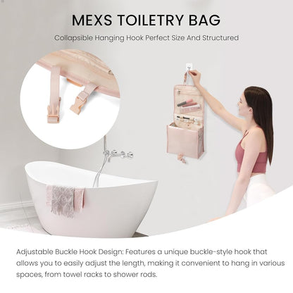 Bolsa de aseo de viaje para mujer, portátil, impermeable, organizador de cosméticos y maquillaje