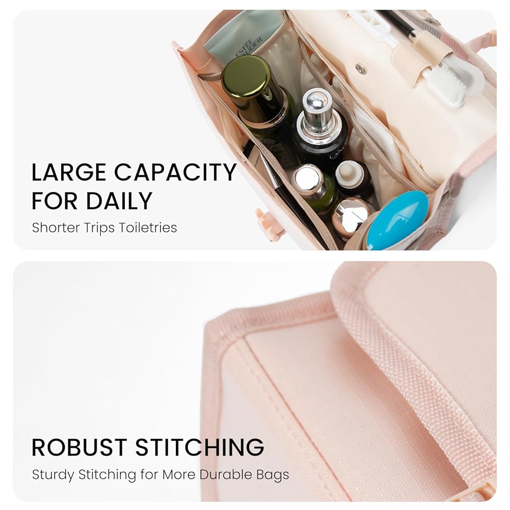 Bolsa de aseo de viaje para mujer, portátil, impermeable, organizador de cosméticos y maquillaje