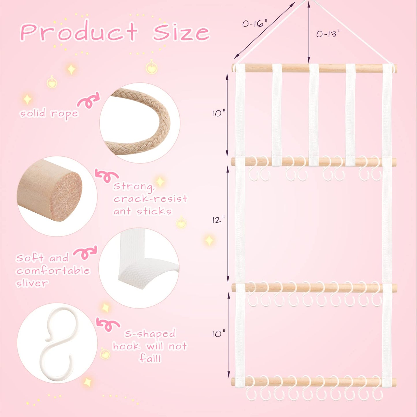 POVETIRE Organizador de lazos para el pelo con soporte para diadema para niñas