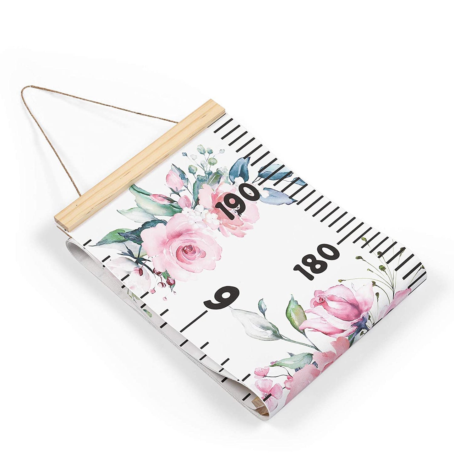 Tabla de crecimiento de lona para niños para pared, 79 x 7,9 pulgadas, color rosa