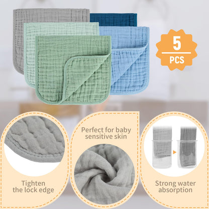 Paño para eructos de bebé 100% algodón, paño para eructos de muselina de algodón para recién nacidos 10 x 20 pulgadas