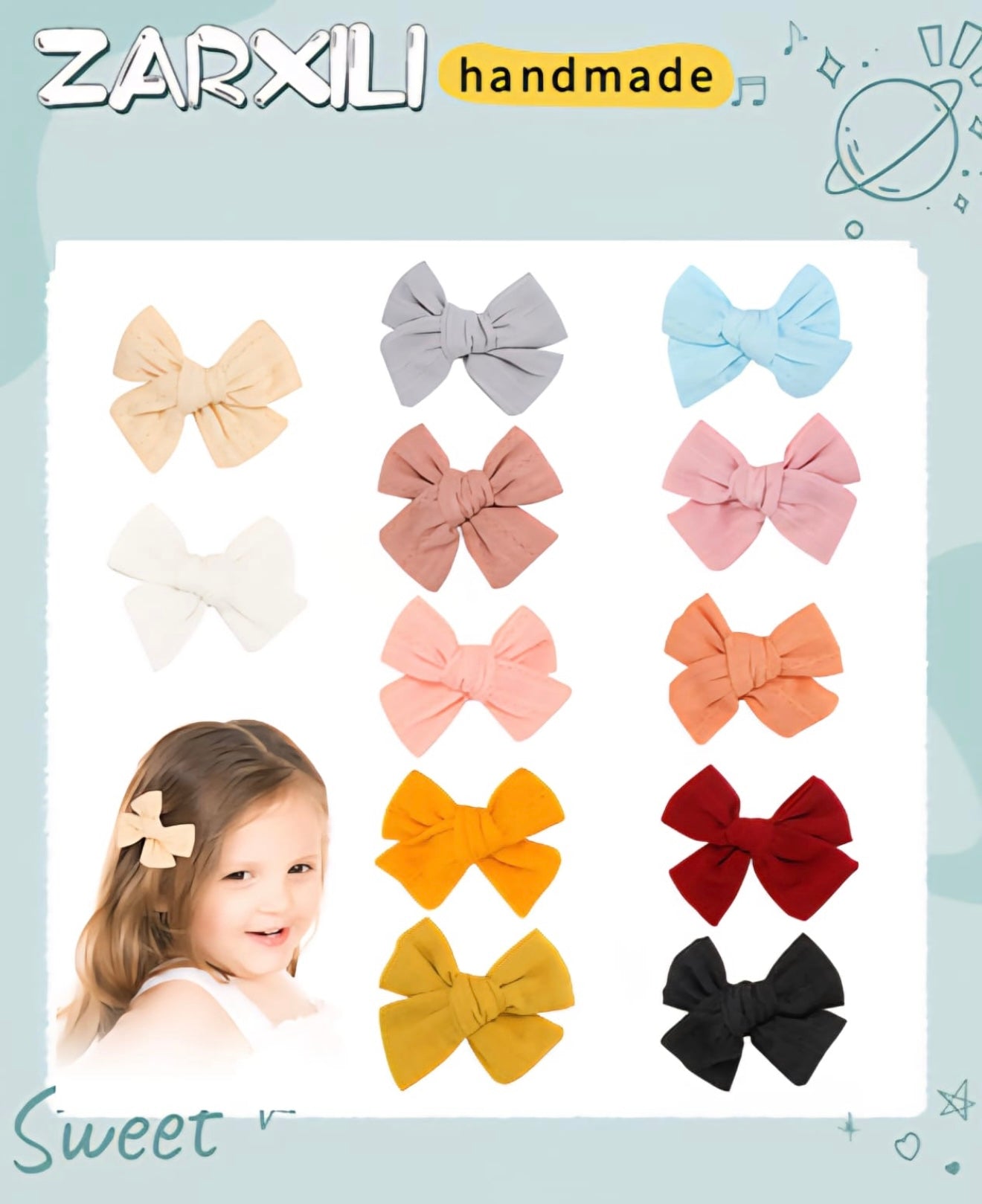 Zarxili- 24 pcs (son 2 pares de cada color