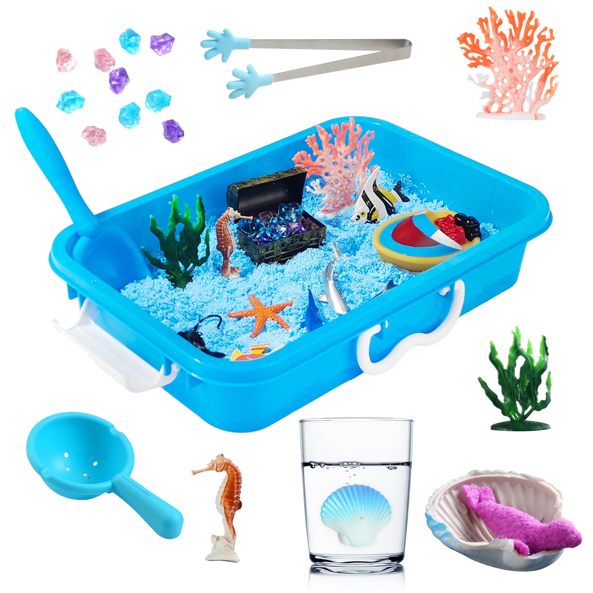 Contenedor sensorial oceánico, juguetes acuáticos sensoriales