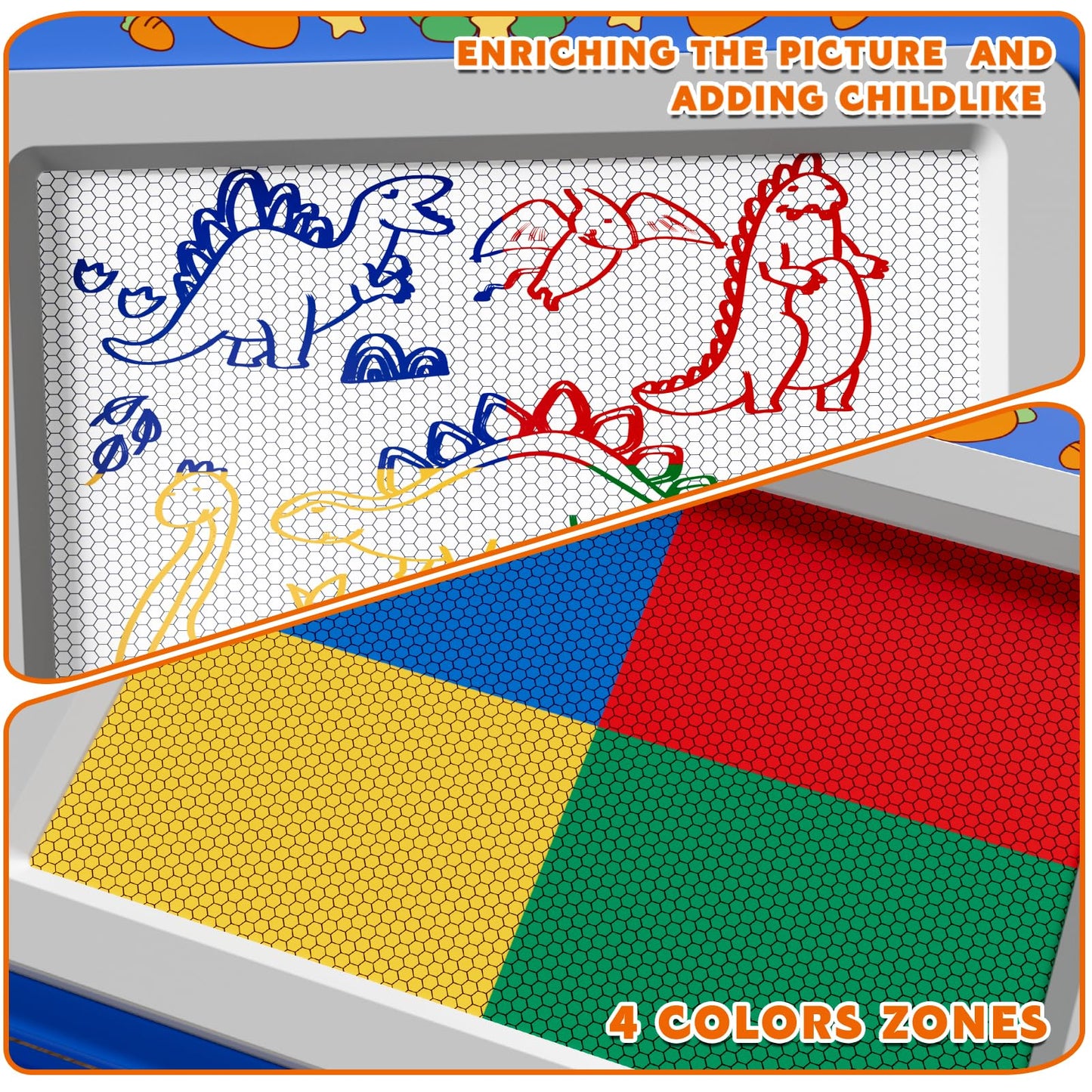 Pizarra de dibujo magnética extragrande BLmukce para niños de 2 a 7 años