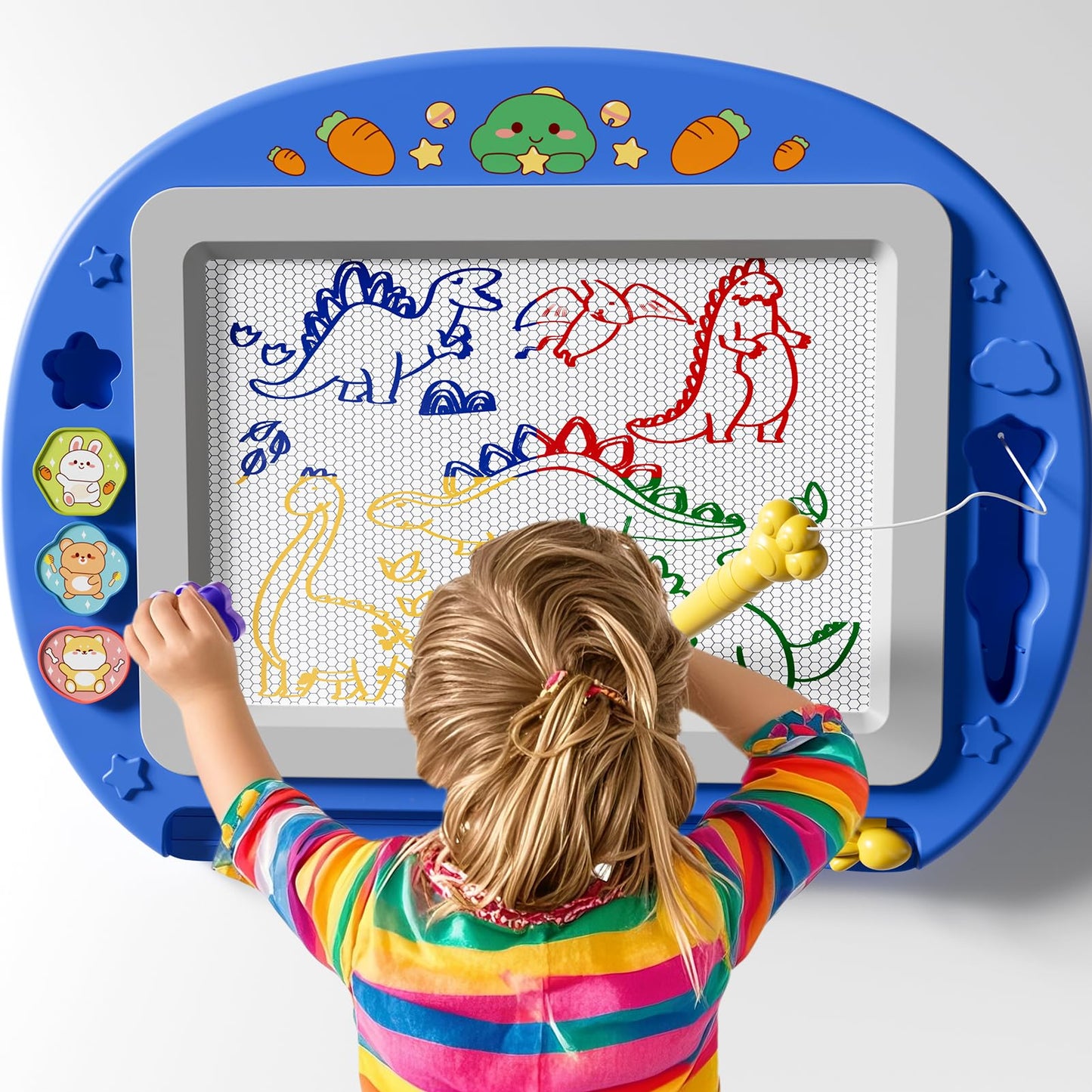 Pizarra de dibujo magnética extragrande BLmukce para niños de 2 a 7 años