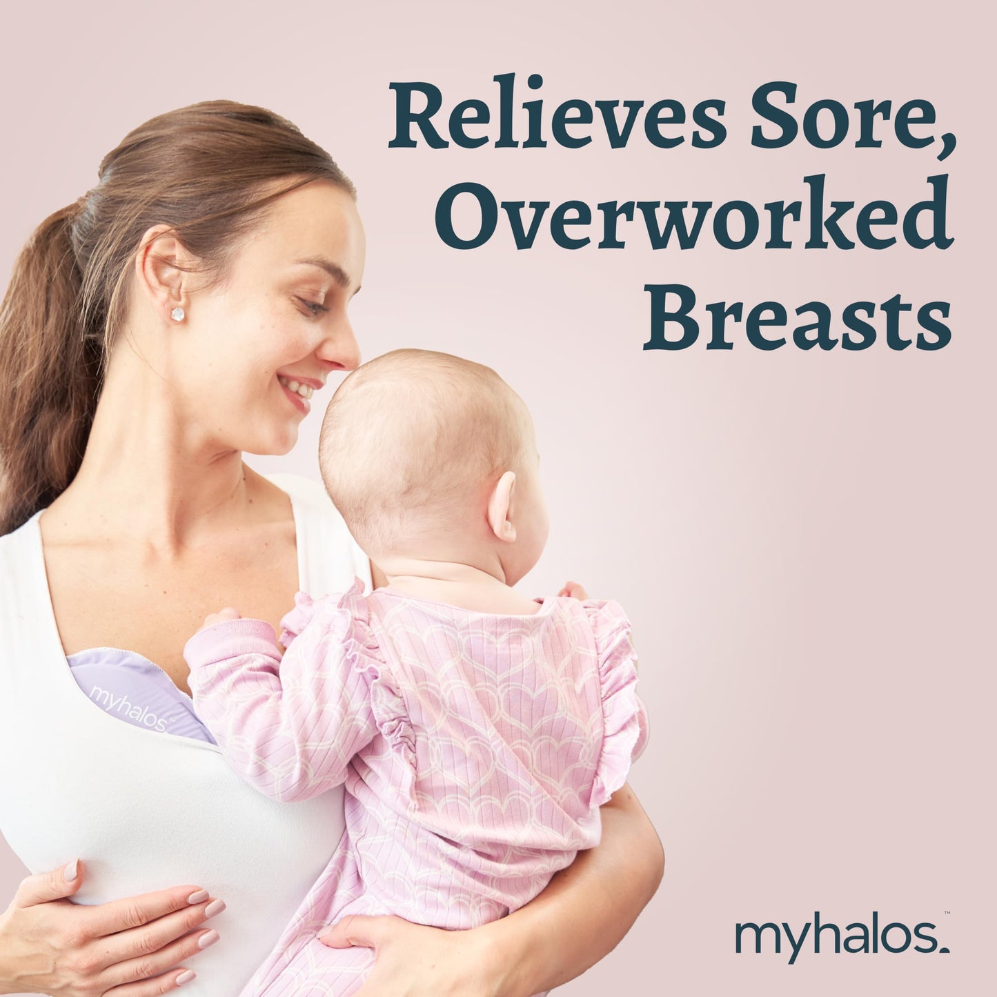 MyHalos® Almohadillas de terapia mamaria para lactancia materna – 2 almohadillas reutilizables de compresión caliente y fría