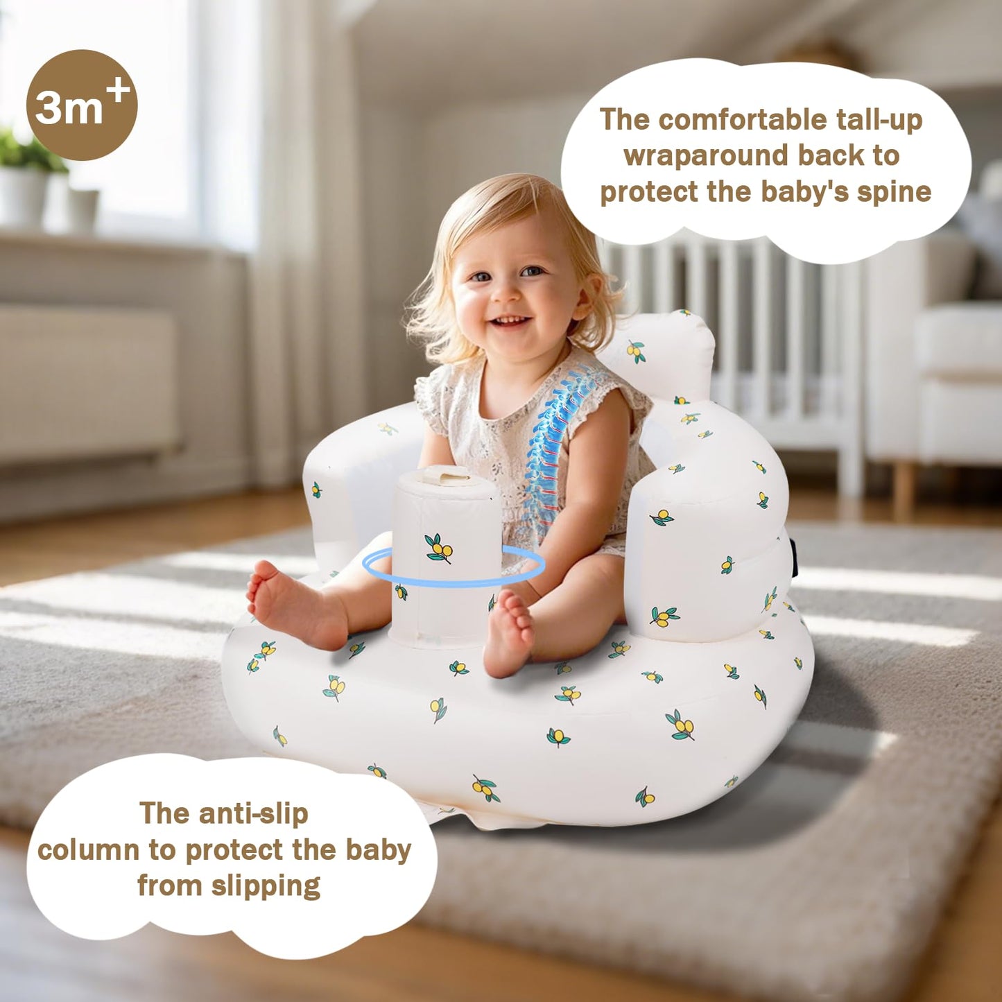 AirSwim - Silla de bebé inflable, asiento inflable para bebés de 3 meses en adelante