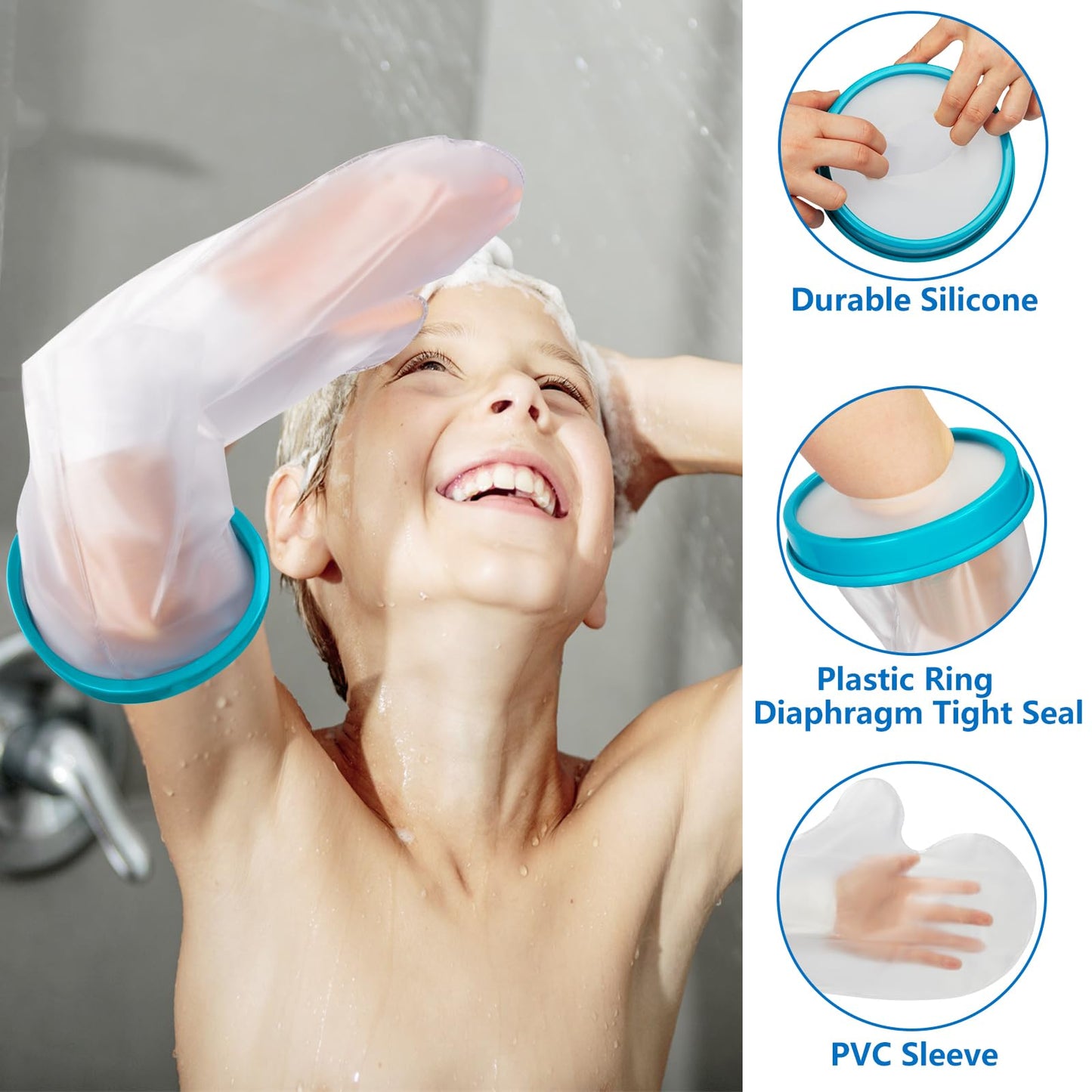 Fundas impermeables para yeso de brazo para niños en la ducha
