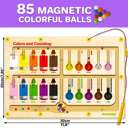 QUOKKA Juguete magnético de laberinto de color y número