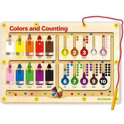 QUOKKA Juguete magnético de laberinto de color y número