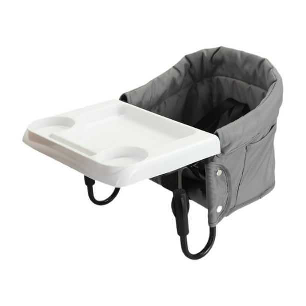 Silla alta plegable con gancho y bandeja extraíble para comer