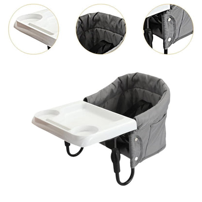 Silla alta plegable con gancho y bandeja extraíble para comer