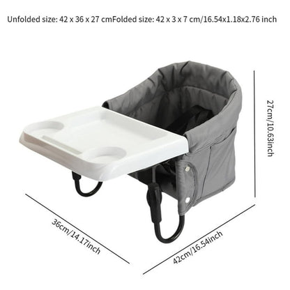 Silla alta plegable con gancho y bandeja extraíble para comer